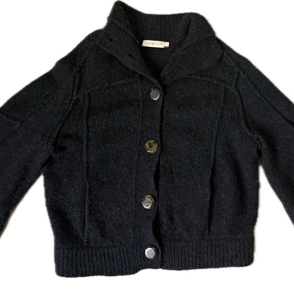 Tory Burch Black Button-Up Sweater - Picture 1 of 5